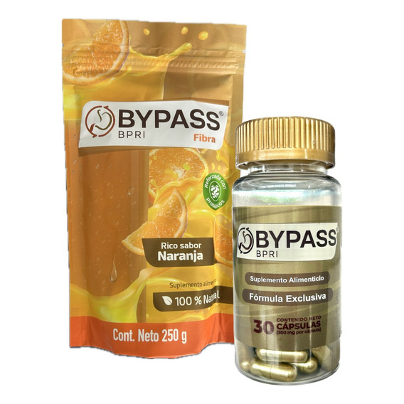Bypass 30 Caps + Fibra Sabor Naranja Inhibidor 100% Natural
