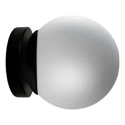 Aplique Globo Opal 15cm Negro Apto Led E-27 Deco Moderno Negro/opal