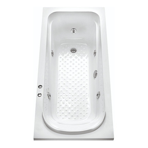 Bañera Hidromasaje Rectangular 170x70cm 6 Jets Piso Antideslizante Acrílico Piazza BH170S