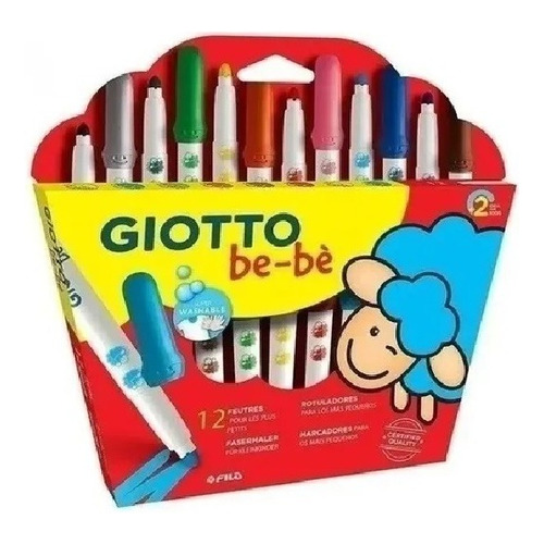 Marcadores Giotto Bebe No Toxicos X 12 Colores