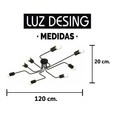 Araña 8 Luces Brazos Vintage Apto Lamparas Led Fz