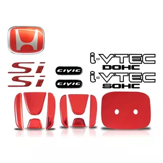 Kit Emblema Grade Volante New Civic 06 A 11 + Si I-vtec