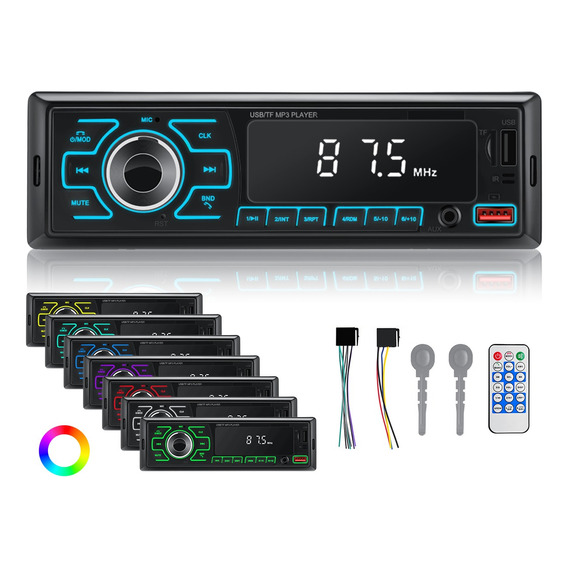 Autoestéreo 1 Din Bluetooth Reproductor Mp3 Radio 2 Usb Aux