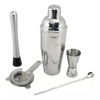 Kit Jogo Coqueteleira Inox 750ml Profissional Barman Drinks