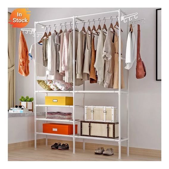 Ropero Armario Closet Perchero Organizador Ropa 2 Cuerpos B