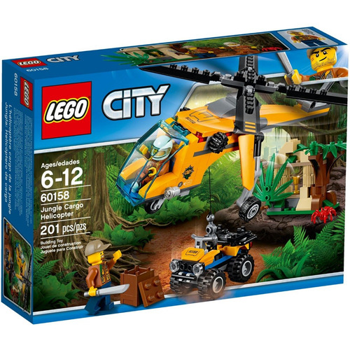 Todobloques Lego 60158 City Helicoptero De Carga De La Selva