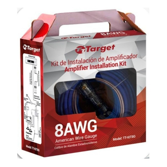 Kit De Cables Amplificador 8awg Usa  500 Rms Target Garantia