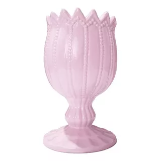 Taça Vaso Decorativo Enfeite Festa Cerâmica 22 Cm 1 Un. Cor Rosa-claro