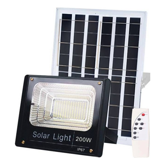 Foco Solar Led 200w Patio Jardin Calles Exterior Resistente 