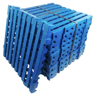 Kit 20 Pç Piso Plástico 4,5 X 50x50 Azul - Deck Box Pallet