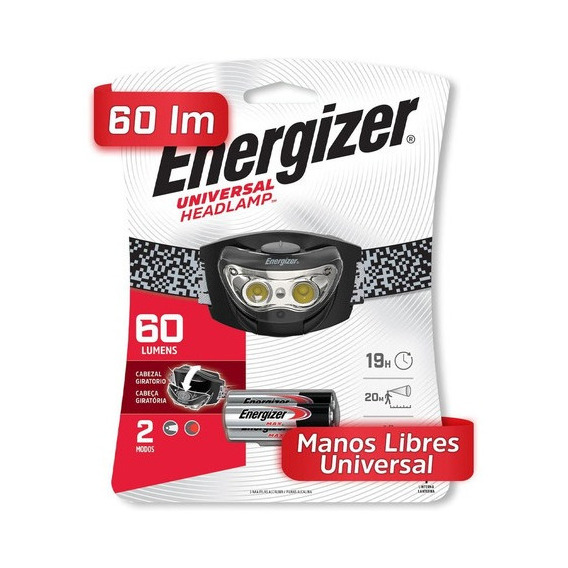 Linterna Manos Libres Energizer 60 Lumenes Hd33a4 Banda Elástica 