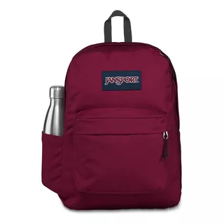 Mochila Jansport Superbreak Deportiva Moderna Unisex Color Russet Red Diseño De La Tela Liso