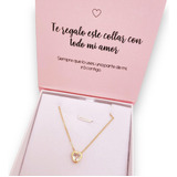 Collar Corazon Regalo Aniversario Amigas Mama Acero Baño 18k