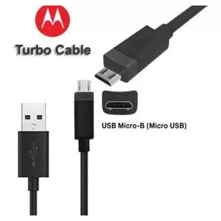 Cable Cargador Microusb V8 Para Motorola G5 G4 G3 C X2 E2 Color Negro