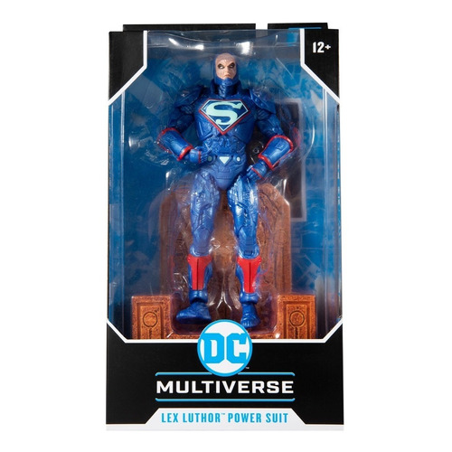 Lex Luthor Blue Power Suit Y Trono Dc Multiverse Mcfarlane