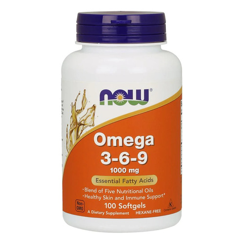 Now - Omega 3-6-9 - 1000 mg - 100 Softcaps - Sin sabor