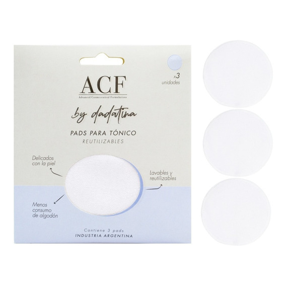 Acf Dadatina Pads Reutilizables Tónico Limpieza Facial 3 Uds Momento de aplicación Día/Noche Tipo de piel Todo tipo