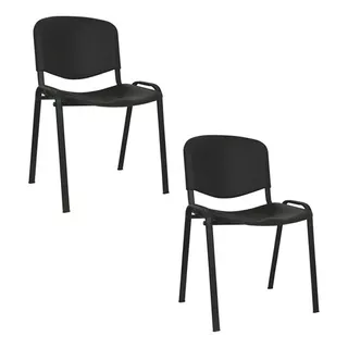 Silla Sala De Espera 2 Unidades Sillas De Oficina Para Visitas Iso  Negro Pack De 2 Unidades