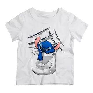 Camiseta Infantil Lilo Stitch No Bolso