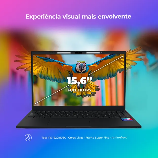 Notebook Positivo Vision R15m Amd Ryzen 5-5625u Linux 8gb Ram 256gb Ssd Wi-fi 6 Tela 15 Full Hd Ips Antirreflexo – Minitela – Permite Upgrade De Memória Ram E Ssd – Preto