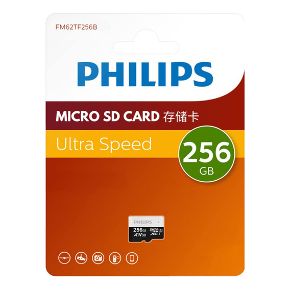 Tarjeta Memoria Micro Sd 256 Gb Philips Ultra Rápida Celular
