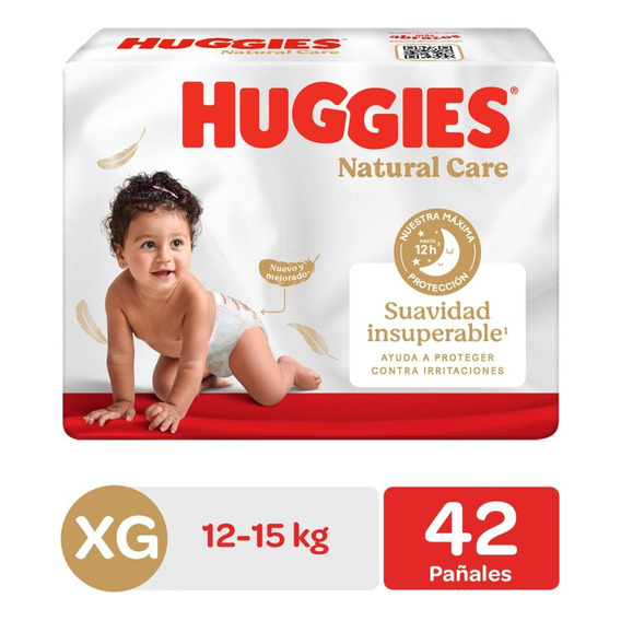 Pañales Huggies Natural Care Talla Xg 42 Unidades