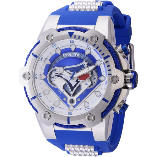 Reloj Invicta 43507 Mlb Toronto Blue Jays Men's - 51.5 Mm. Color de la correa Azul Color del bisel Acero inoxidable Color del fondo Rojo