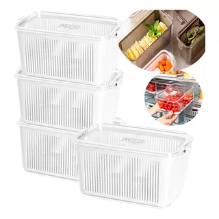 Kit 4 Organizador De Armario Trava Porta Salada Legume 4,2l