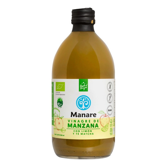 Vinagre De Manzana Con Matcha Y Limón Orgánico  -  Manare