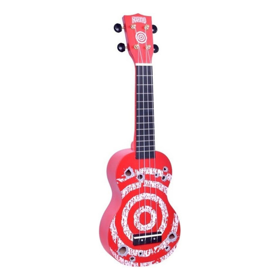 Ukelele Soprano Mahalo Designer Target Con Funda Md1t Color Rojo militar