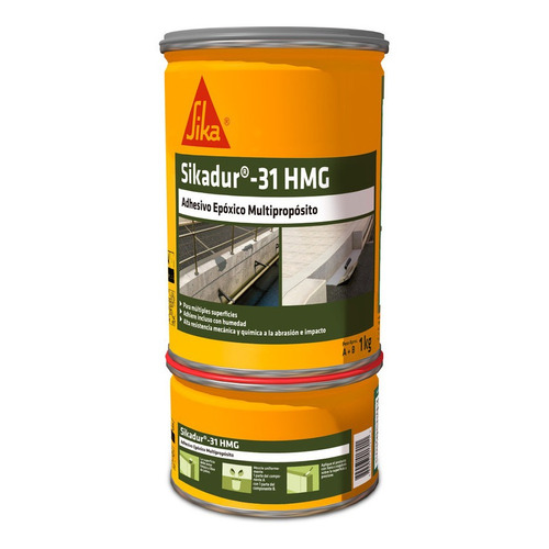 Mezcla adhesiva Sika Sikadur 31 HMG color gris impermeable de 1kg