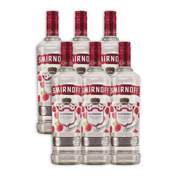 Vodka Smirnoff Raspberry Ruso Caja X6u 700ml