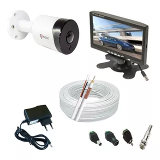 Kit 1 Câmera De Segurança Olho De Peixe Full Hd Monitor Lcd