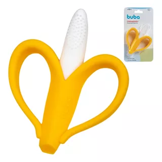Massageador Mordedor De Gengiva Banana Bebê Buba Cor Amarelo