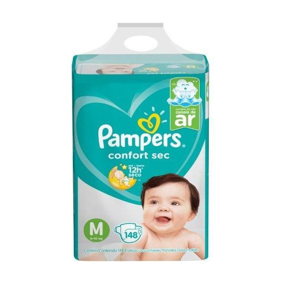 Pampers Confort Sec Forte Bag M (6 A 10 Kg) X148 Género Sin género Tamaño Mediano (M)