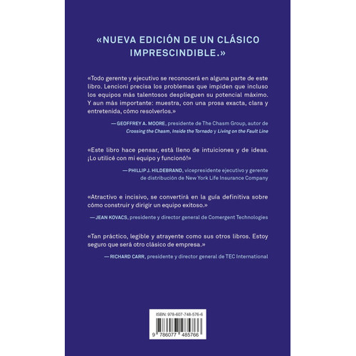 Cinco Disfunciones De Un Equipo, Las (ed.mexicana), De Lencioni, Patrick., Vol. 1. Editorial Empresa Activa, Tapa Blanda En Español, 2022