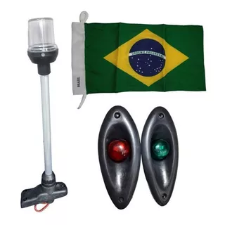 Mastro Alcançado 40cm Luz Olho De Tubarão Preto Bandeira 12v