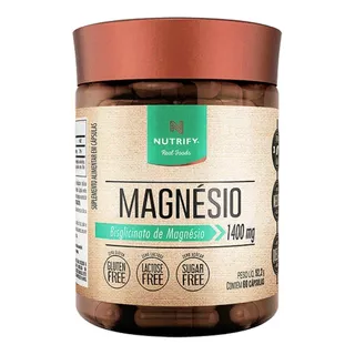 Bisglicinato De Magnésio (vegano) - Nutrify 60 Cápsulas Sabor Sem Sabor