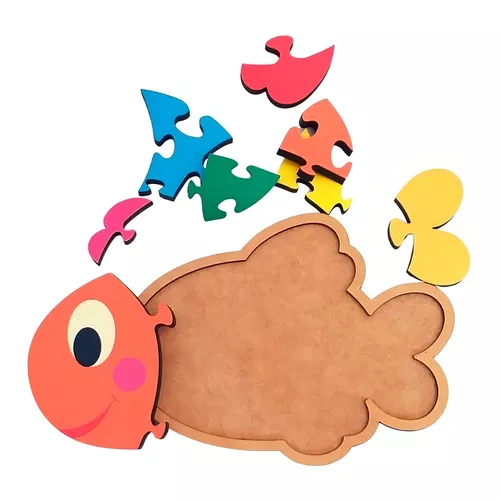 Quebra-cabeça peixe - Brinquedo educativo de madeira