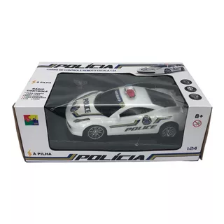 Carro Controle Remoto Polícia 1:24 Branco - Cks Toys K2747p