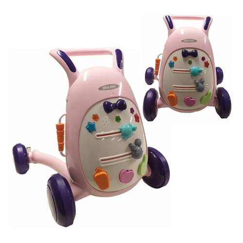 Caminador Andador Mega Baby Luz Sonido Y Actividades Ac06 Color Rosa