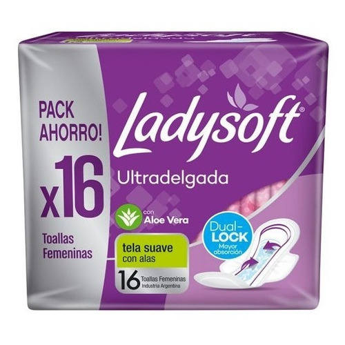 Toallas Ladysoft Ultra Delgadas Suave X16 Unidades