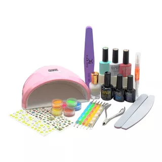 Kit De Esmaltado Permanente  Lampara De 36 Watts Manicure