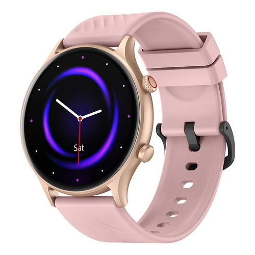 Reloj inteligente Smartwatch Zeblaze Btalk 2 Lite, color de correa rosa, color negro, color de bisel, diseño de correa milanés