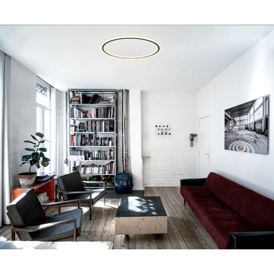 Plafon Led Moderno Borde Negro Redondo L9160 40cm Mks 