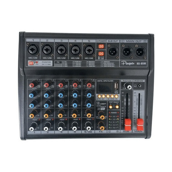 Consola Mixer Parquer 5 Canales Phantom Power Kg-05m