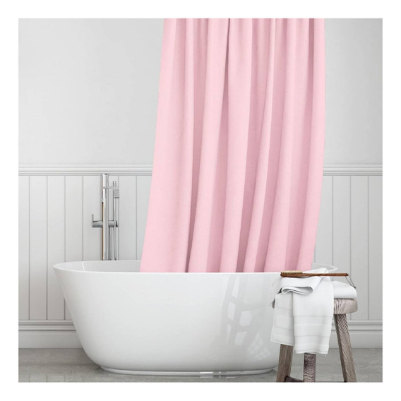 Cortina Ducha Baño 180x180 Elegante Rosado