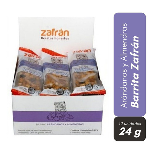 Zafran Barrita De Arandanos Y Almend Sin Tacc Pack X 12 Unid