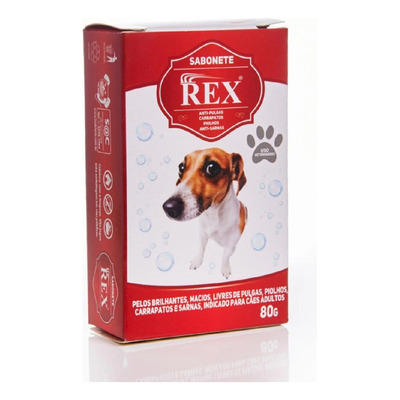 Kit 6 Unidades Sabonete Anti-pulgas Rex 80g Para Cães