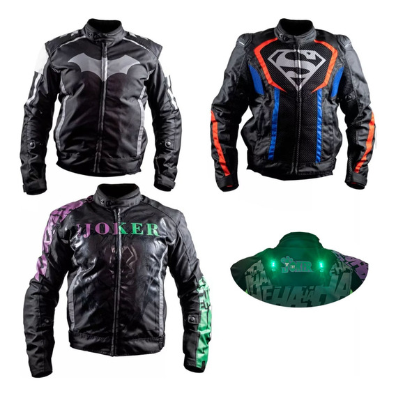 Chamarra Moto Joker Batman Superman Protecciones Luz Regalo